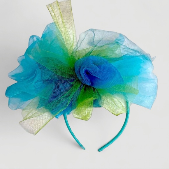 Handmade Peacock Costume Tulle Tutu Skirt and Fascinator – Girls Size 7 Dress-Up - Picture 9 of 11